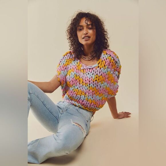 NWOT Free People Cosmic Colors Sweater Vest xs - Picture 1 of 6